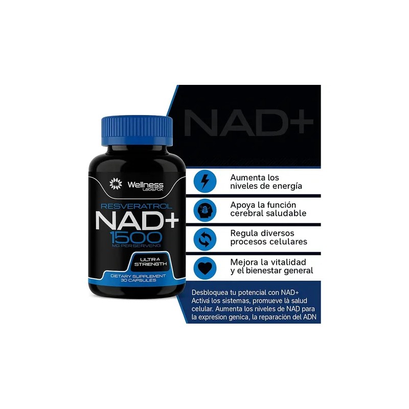 Suplemento en cápsula Wellness Labsrx NAD+ de Nad+ 1500 mg