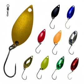 RuiJiaXiang 40 pcs fishing spoon bait lures spinner bait rotating sequins fishing lures fishing hooks barbless 4 size 1.6g 2g 2.5g 3.5g 10 color Includes fishing accessories 5pcs fishing lure set
