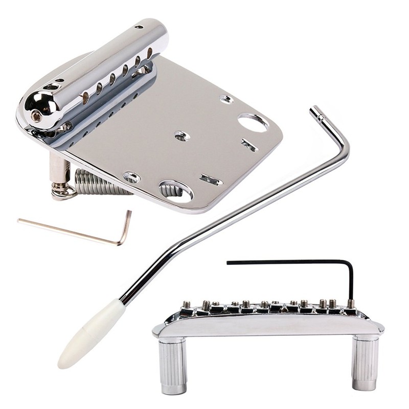 Alnicov 6 String Tremolo Vibrato Tailpiece Bridge Set for Mustang