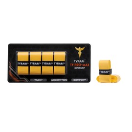 TYRARI Ty Pro-Max Overgrip 4 Pack - Ultra Durable, Extreme Sweat Absorption, Soft, Tacky Over Grip for Tennis, Pickleball, Badminton, Paddle, Squash and Other Racket Handles
