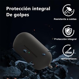 QWYJ Funda para Sony WF-C710N Case Carcasa Protectora de Silicona, para Sony WF-C710N Funda con Mosquetón Llavero Anti-perdida (Negro)
