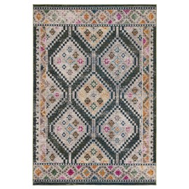 SAFAVIEH Madison Collection 4' x 6' Dark GreenBeige MAD481Y Boho Non-Shedding Entryway Living Room Foyer Bedroom Accent Rug