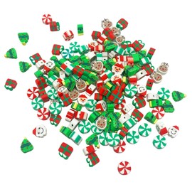 100 Pcs Christams Polymer Clay Beads Mixed Heishi Spacer Beads Supplies for DIY Bracelet Earring Necklace Jewelry Making