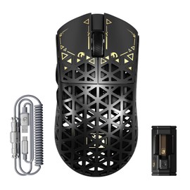 MAMBASNAKE M5Ultra Gaming Mouse, 8K Carbon Fiber Mouse, Wireless, Wireless, Lightweight, PAW3950MAX Sensor, Nordic 52840 Controller, 8000Hz Polling Rate, Up to 42,000 DPI, 3 Modes, Bluetooth 1.4 oz