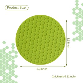 4 Pack Honeycomb Bottle Lid Opener, Silicone Heat Insulation Pad Round Rubber Grippers for Elder, Kid, Arthritic Hands