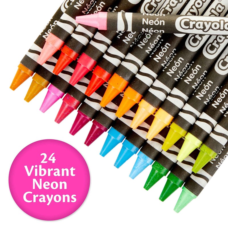 Crayola Neon Crayons, Back To School Supplies, 24 Count