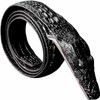 Men's crocodile scalp belt Waistband Black Needle buckle belt (Black,