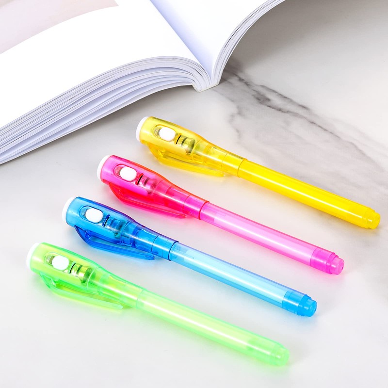 ENJOCASES 30 Pieces Invisible Ink Pen with UV Light Spy