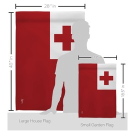 Americana Home & Garden FK140234-BO Tonga World Nationality Decorative Vertical Kit, House & Garden Flags Set w/Flagpole, Multi-Color