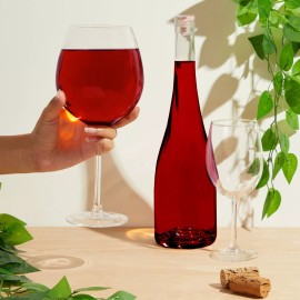 Juvale 25oz Oversized Giant Wine Glass with Stem - Large Full Bottle Glasses, 750ml