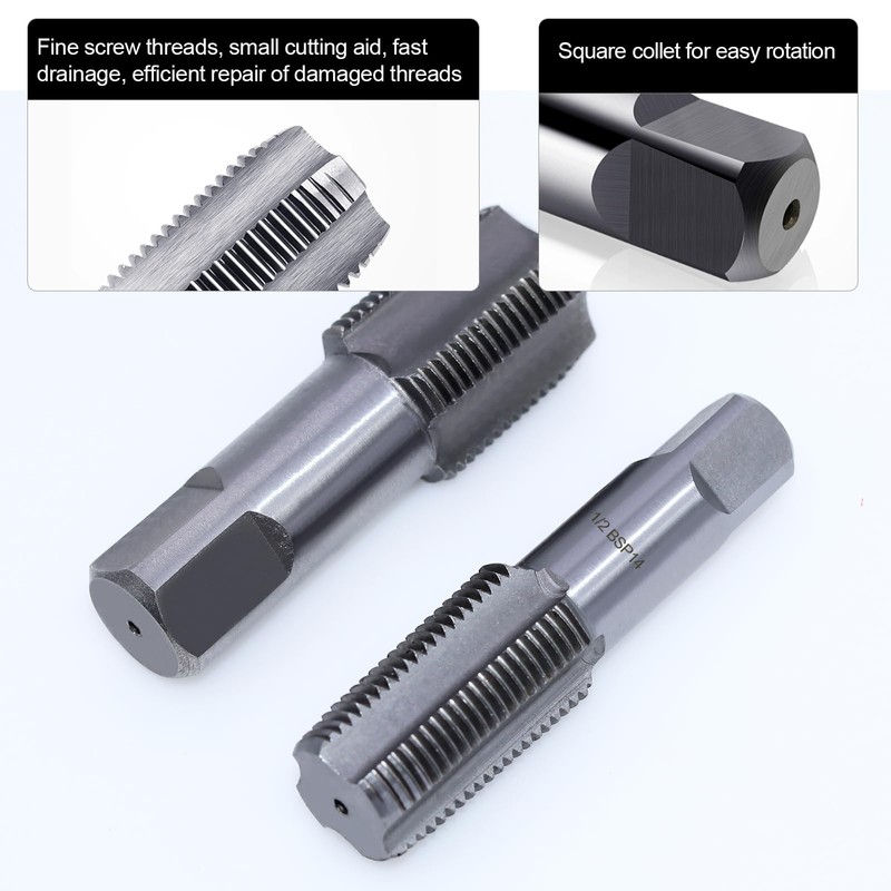 RUNYU 4 Piece Pipe Tap Set, 1/2 and 3/4 Inch