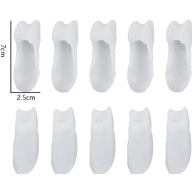 Pack of 5 Pair Toe Protector Separator, Gel Tailor's Bunion Guard Relief Pads for Bunion Women, Little Toe Bunion Corrector Pad for Wearing with Shoes (White, One size)