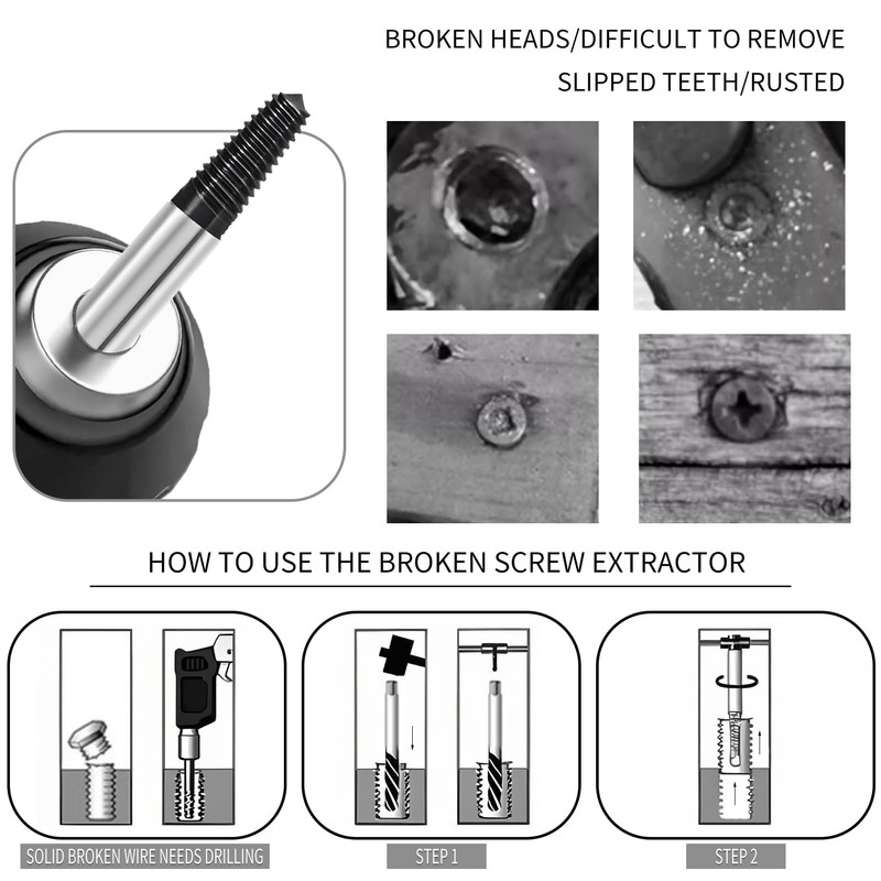 tiyiyok Schraubenausdreher, Ausdreher Set, Schraubenlöser, Screw Extractor, Schraubenabzieher, Entfernen Beschädigte