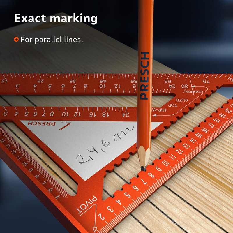 Presch Carpenters Square 300mm | Innovative wipeable note surface |