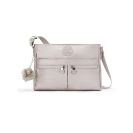 Kipling New Angie Small Crossbody, Metallic Glow (Silver)