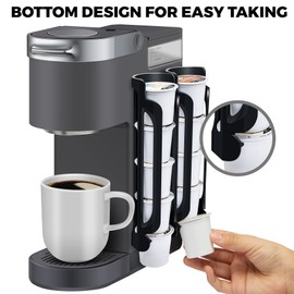 K Cup Holder for Keurig: Coffee Pod Holder for Counter Small Space - Kcup holders for Wall Mount (2, Black)