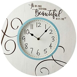 Precious Moments Farmhouse Decor He Has Made Everything Beautiful In Its Time Wood/Metal Wall Clock 189916