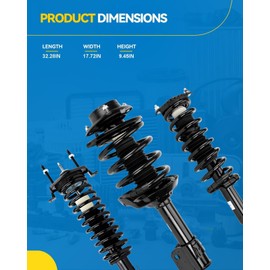PHILTOP Rear Struts Assembly Shock Absorber Direct Replacement for Camry 2012 2013 2014 2015 2016 2017, Quick Suspension 172943 172942, Struts with Coil Spring Assemblies SAA158 Set of 2
