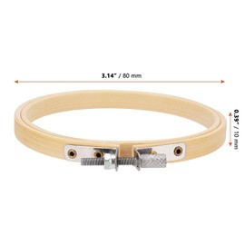 LEXININ 30 Pack 3 Inch Embroidery Hoop Ring, Round Bamboo Cross Stitch Circle Hoop for Sewing, DIY