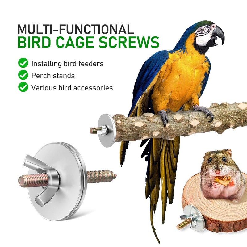 Lurrose 12pcs Birdcage Perch Mounting Screw Kit with Wing Nut