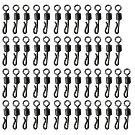 EORPAVU Fishing Swivels, 50 Pieces Fishing Swivels Fishing Clip Snap Q-Type Quick Change Swivels Fishing Plugs (Black)
