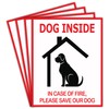 F5Xclusive Dog Inside Fire Safety Alert Sign Sticker, 4x5 Inches,