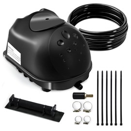 Luckerain Pond Aerator 8000 Gallons Koi Pond Air Pump, Aerators for Outdoor Ponds,Air Pump with Weighted Air Line and Submersible Diffuser Stick
