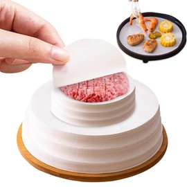Plstod Pack of 300 burger paper, round baking paper, non-stick burger paper, baking paper for hot air fryer, non-stick baking paper for burgers, grilling and pizza, 20 cm and 11 cm