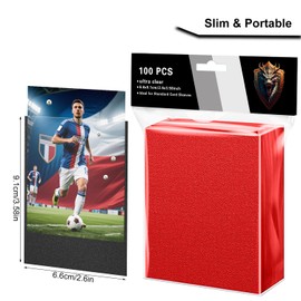 500ct Matte Red Card Sleeves for Trading Cards, Soft Anti-Slip Tough Premium TCG Standard Card Penny Sleeves Compatible with yu gi oh,Flesh & Blood,Ten Piece(500)