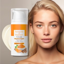Kurkuma-Vitamincreme, aufhellende Gesichtscreme mit Kurkuma, feuchtigkeitsspendendes Reparaturgel mit Vitamin C, für Männer und Frauen, zum Entfernen von dunklen Flecken, 30 g