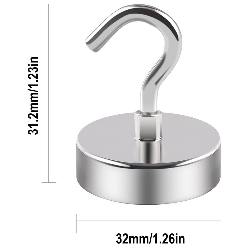DIYMAG Magnetic Hooks,110 lb Heavy Duty Strong Magnet with Hook