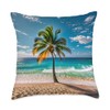 A sunny paradise island Throw Pillow