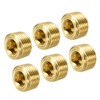sourcing map Pack of 6 Brass Pipe Plugs 3/8 Inch
