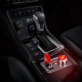 Jtron DC12V Racing Car Ignition Switch Panel Carbon Fiber Rocking Switch+Engine Start Push Button with Red Indicator Light (Red)