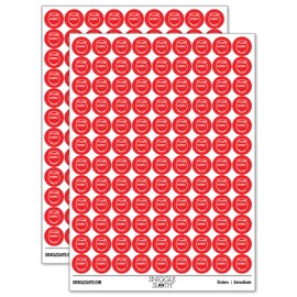 Honey Pot Doodle Bee 200+ Round Stickers - Gloss Finish - 0.50" Size - Red