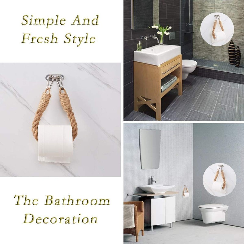 Nautical Rope Toilet Paper Roll Holders Towel Rings Curtain Holdbacks