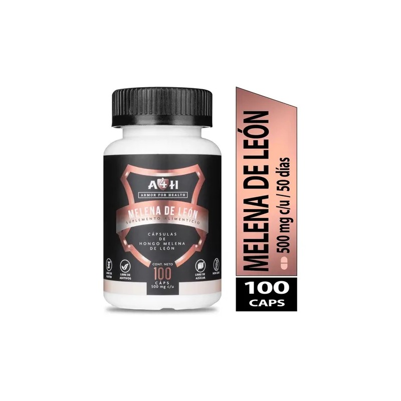 Hongo Melena de León 500mg 100 Cápsulas Lions Mane Mushroom