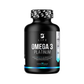 Omega 3 Platinum de 90 caps 1000 mg de Anchoa Salvaje sin Metales Pesados (Golden Omega) alto en EPA y DHA. Ingredientes naturales. Omega 3 Platinum B Life