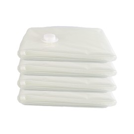 Pack of 4 Vacuum Bags 80 x 120 cm for Clothes Duvets with Airtight Valve, Storage Bags for Clothes, Quilts, Pillows, Blankets