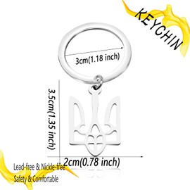 KEYCHIN Ukrainian Symbol Keychain Ukraine Trident Inspired Gift Ukraine Remembrance Jewelry For Friend Family(Ukraine K-S)