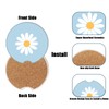 Cup Holders Car Coasters - White Daisy Flower Absorbent Ceramic