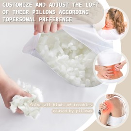 5lbs Shredded Memory Foam Filling with Premium Polyester Fiber Fill for Bean Bag Filler, Pillow Stuffing, Dog Bed, Soft Refill Refluff Foam Filler for Cushions, Pillows, Arts Crafts, Stuffed Animals