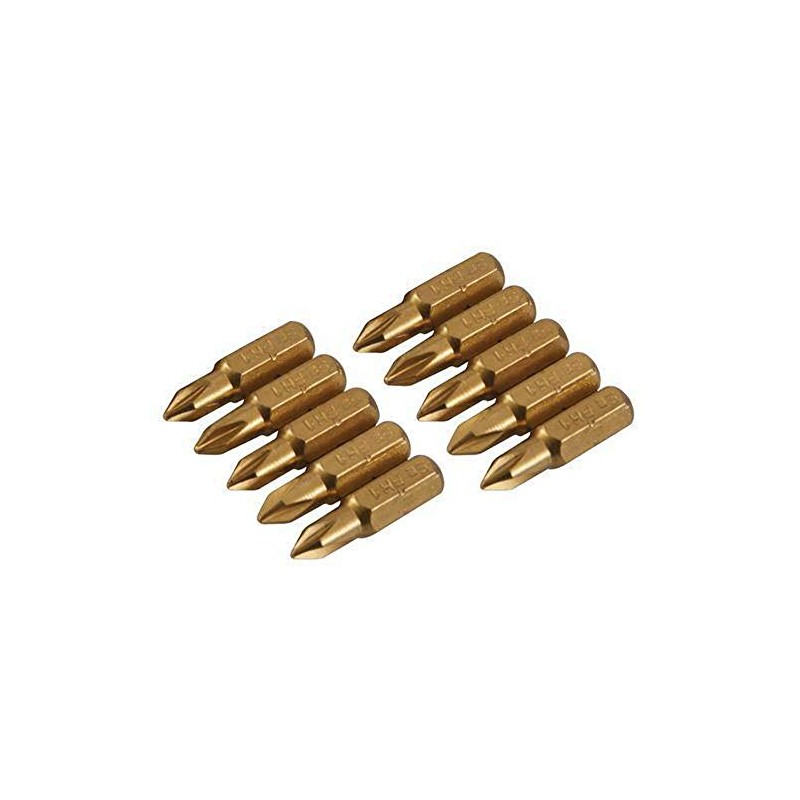 Silverline 934108 Phillips Gold Screwdriver Bits Number 1 - Pack