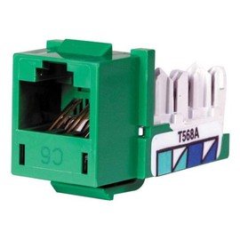 Hubbell - HXJ6GN24 - NEXTSPEED, Xcelerator, Cat 6 Jack, Thermoplastic, 8-Port, T568A/T568B, 100 Ohm, Green, ( Each )