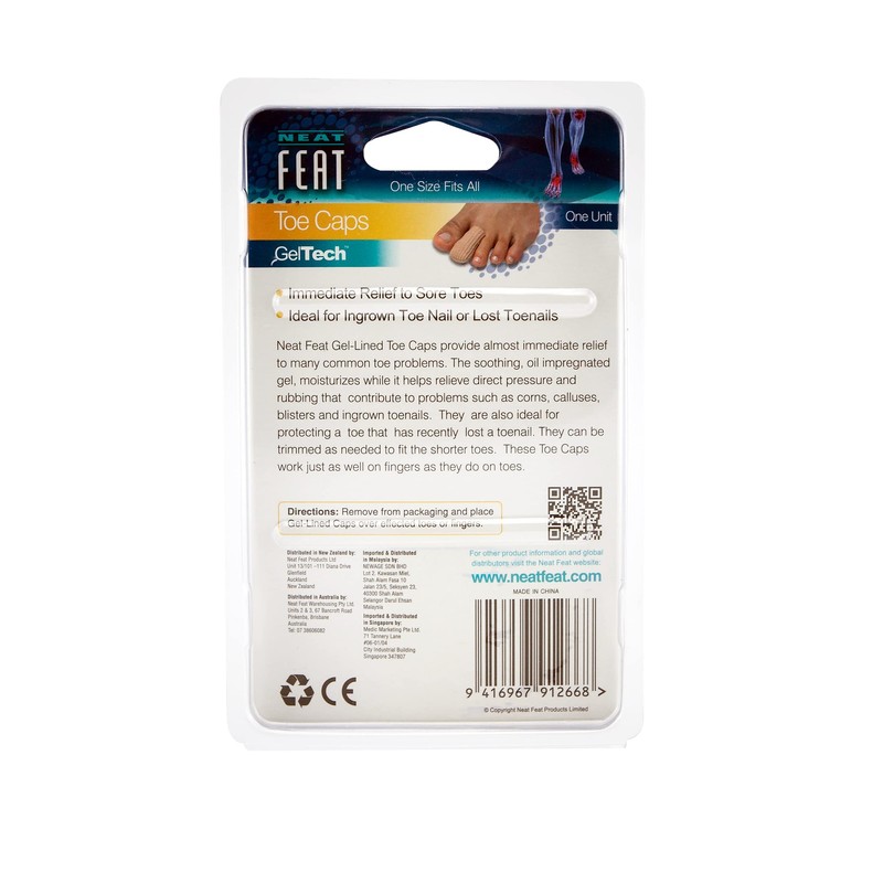 Neat Feat Gel Lined Toe Caps (1 Size Fits All)