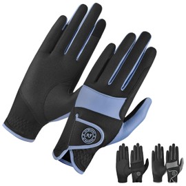 AF EQUESTRIAN Ladies Horse Riding Gloves – Lightweight, Touchscreen Compatible, Non-Slip Grip, Breathable Equestrian Gloves for Everyday Riding Rider Pro (Sky Blue, Medium)