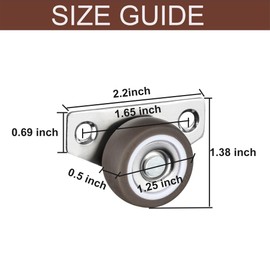 MONLEON Mini Side Mount casters Small Low Profile Caster Wheel, Rigid Fixed Non Swivel Casters Rubber Wheel with Metal Plate for Furniture,Cabinet (1.25 Inch casters, 8)