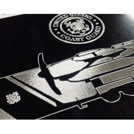 Diamond Etched Products US Coast Guard C130H Airplane Car Tag Diamond Etched Heavy Metal License Plate