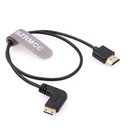 SZRMCC Mini HDMI Cable Right Angle Mini HDMI to HDMI 8K 2.1 High Speed Ultra HD Male HDTV Cable for Nikon D500 Sony CX7 SR7E Canon EOS 90D