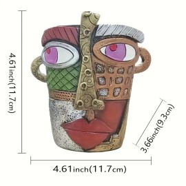 Picasso Inspired Abstract Face Planter Indoor Outdoor 4”